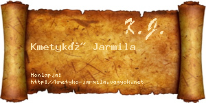 Kmetykó Jarmila névjegykártya